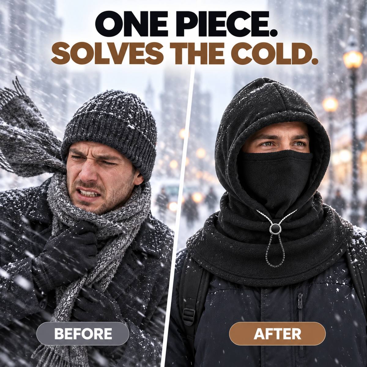 3-in-1 Winter-Fleece-Kapuze 🧣❄️ Für Gesicht, Ohren & Hals (📦 Kostenloser Versand ab 2 Stück)